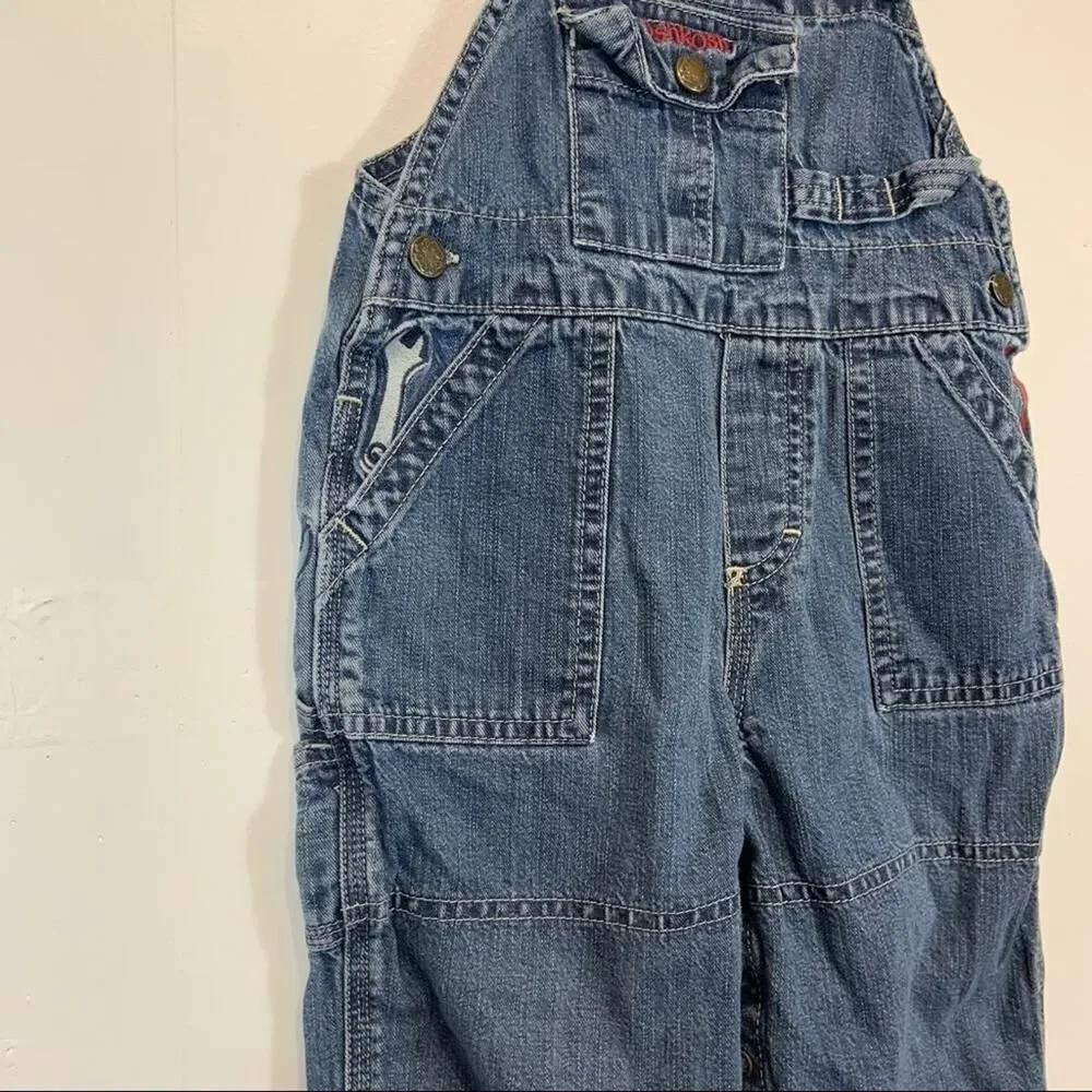 Vintage OshKosh B'Gosh Denim Overalls Tool Embroidery Size 18 Months